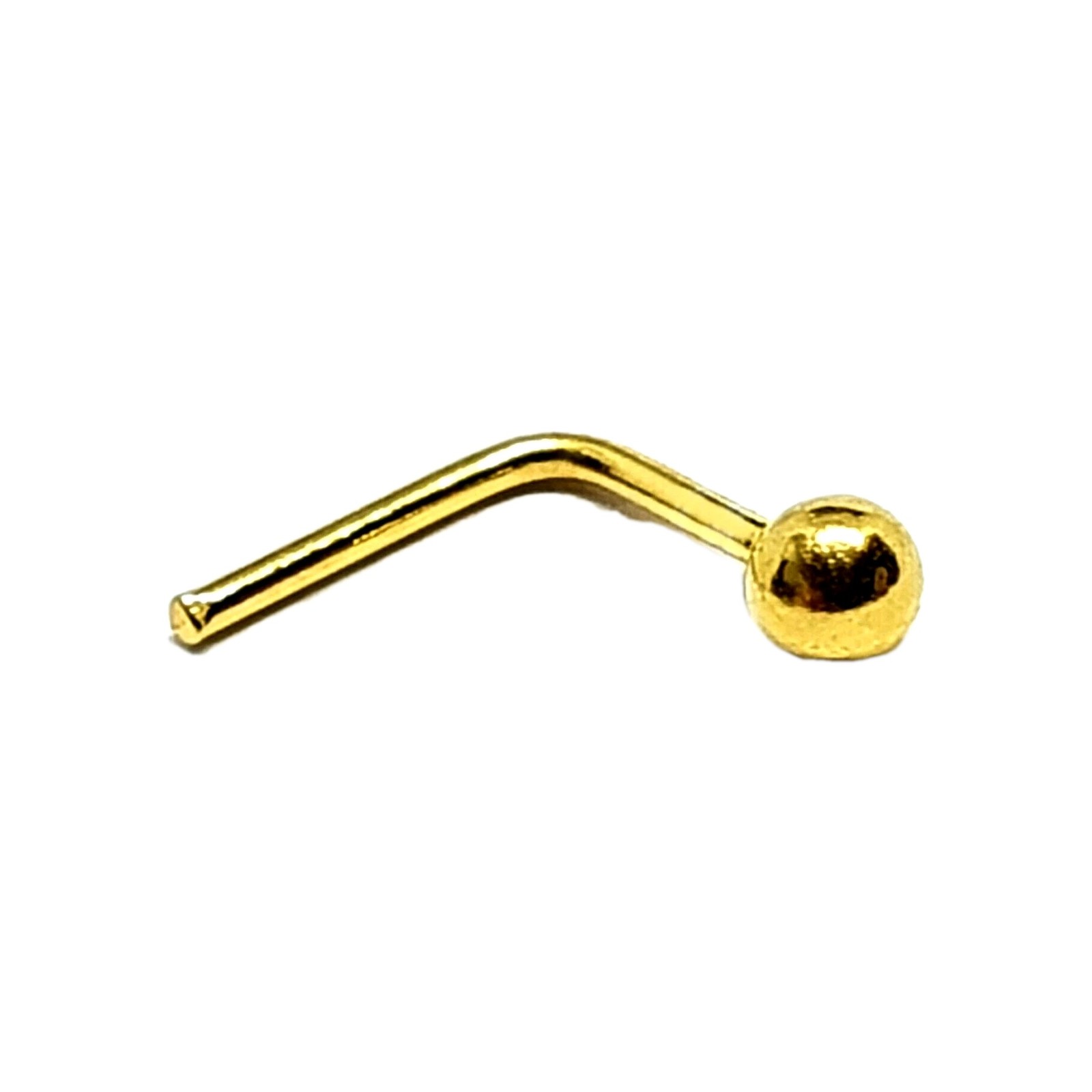 Gold Nose Stud 1.5mm Ball Genuine 9ct 22g (0.6mm) Gold Straight L Bent Piercing