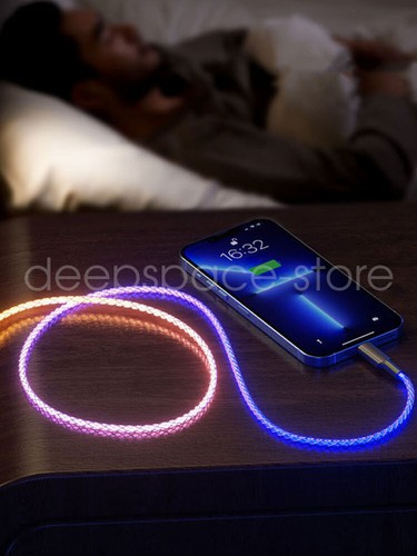 Cable Charging Cord Flowing Light Up For Charger Data Type-C iPhone USB Sync LED - Picture 19 of 22