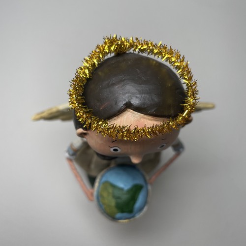 Lori Mitchell 8" Peace On Earth Weltkugel Engel Heiligenschein Weihnachtsdeko Figur - Bild 5 von 7