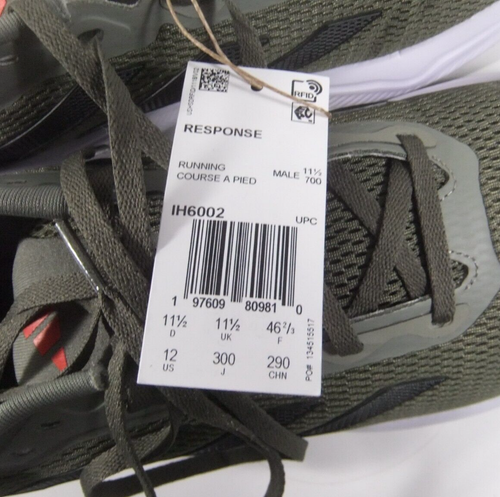 Adidas Men's Response Running Shoes Casual Green Black Size 12 - Picture 2 of 7