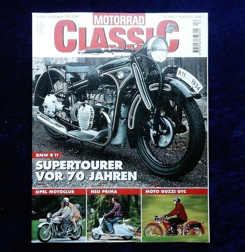 Motorrad Classic 4.2001, NSU Prima Roller, BMW R 11, Opel Motoclub, - Bild 1 von 6