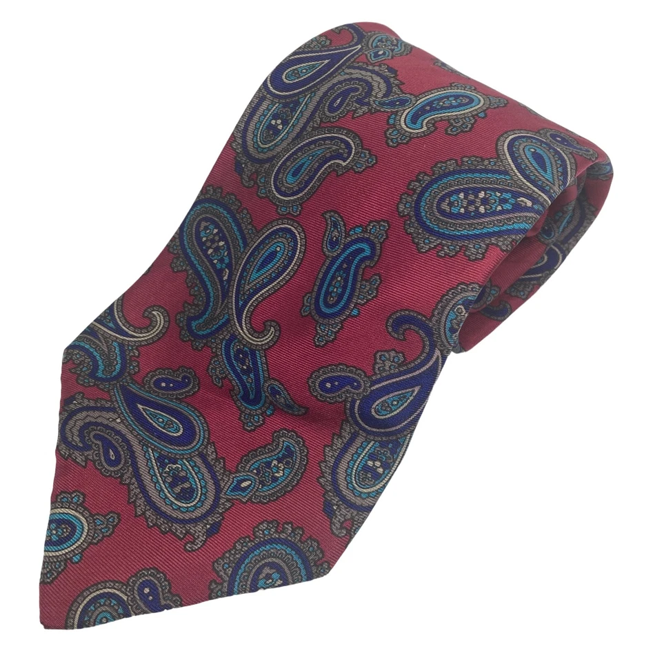 Corbata para hombre Gant 100 % seda rojo azul cachemira Foto 4 de 4