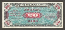 Germany 20 Mark 1944; EF, P-195a, BNB-B605a; US print; AMC; WWII