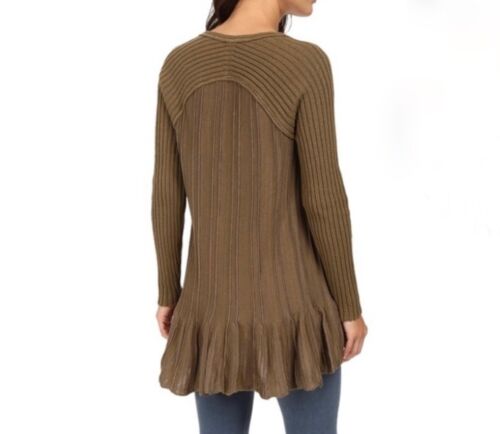 Suéter Túnica Acanalada Free People Boho Verde Oliva XS Extra Pequeño Informal Boho - Imagen 2 de 7