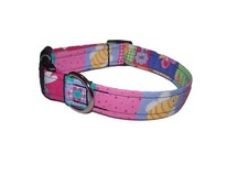 Wet Nose Designs Fun Bug Color Blocks Dog Collar Spring Summer Bee Butterfly 1