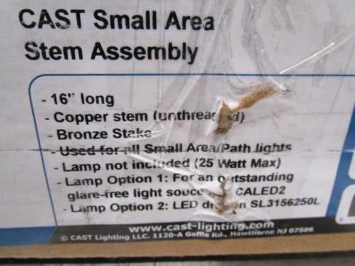 CSAA Cast Lighting Small Area/Path Stem Assembly 16" Copper/Bronze BOX of 3 NEW - Picture 2 of 5