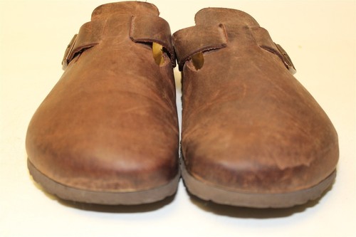 Birkenstock Leather Boston Soft Foot Clogs Womens 8 R 39 Germany Made Flat Shoes - Picture 4 of 24