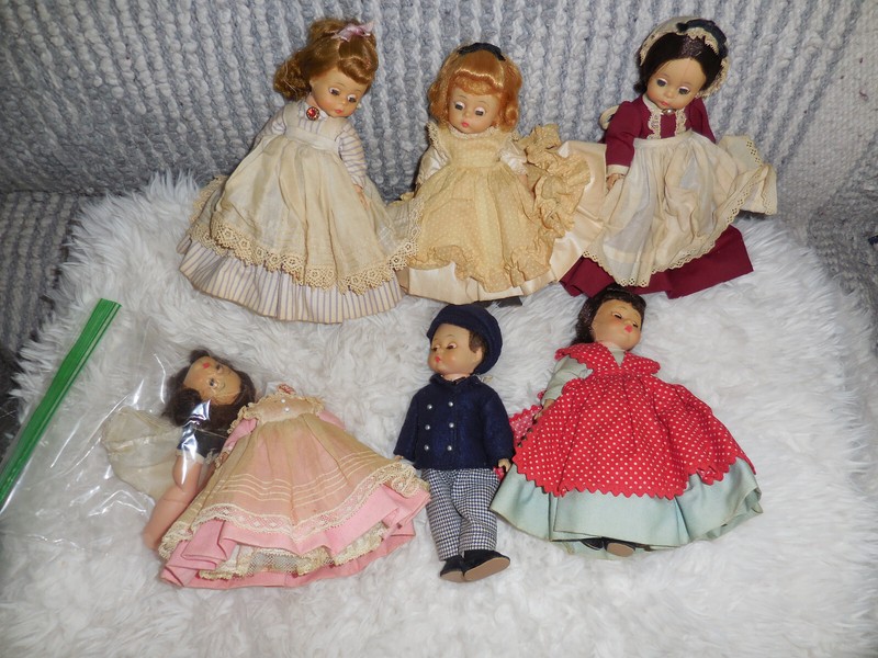 Vintage Lot of 6 Madame Alexander  Little Women Dolls, 8" tall
