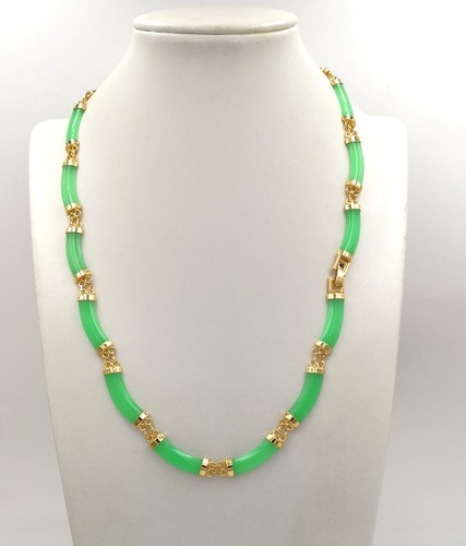 Green Red Purple White Yellow Jade Black Agate Gold Plated Link Necklace Women - Picture 12 of 40
