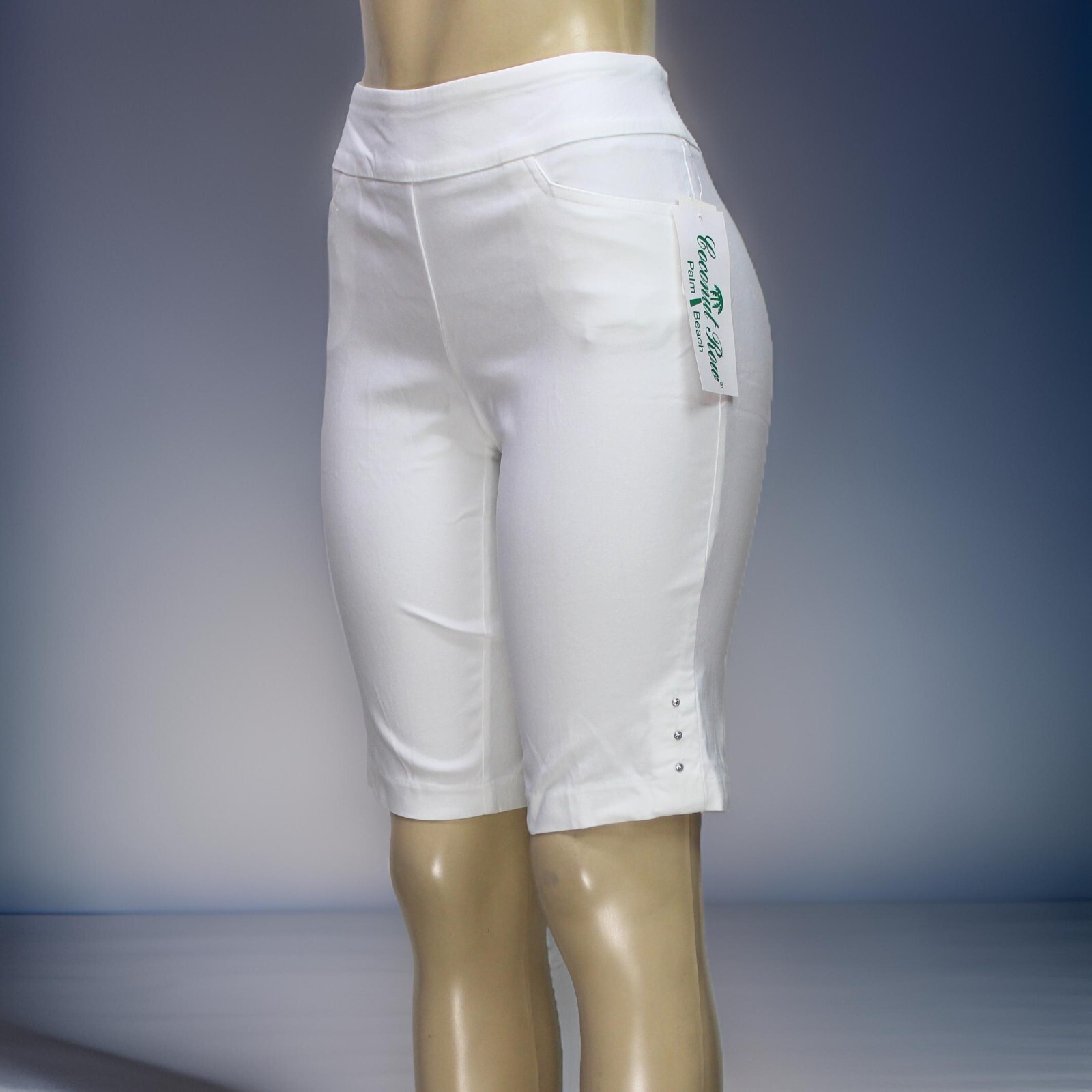 FILA Bermuda donna Coconut Row Palm Beach corto elasticizzato bianco petite taglia 8P