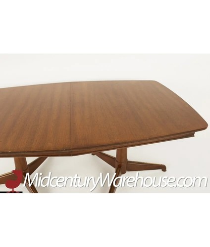 Kent Coffey Mid Century Pedestal Base 10 Seater Walnut Dining Table - Picture 8 of 8