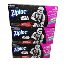 3 Ziploc Snack Bags Star Wars, Box of 66 Bags each , 3-Pack