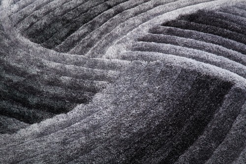 3D SWIRL Shaggy Rug SHIMMER SPARKLE Carved HEAVYWEIGHT Thick Pile GREY SILVER - Picture 5 of 8