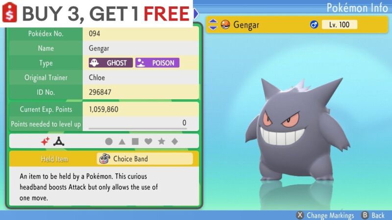 6IV Shiny Gengar Pokemon Brilliant Diamond Shining Pearl 