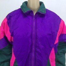 Vintage Womens Sz L Ski Jacket Cortina Puffer Coat Color Block Nylon 90s