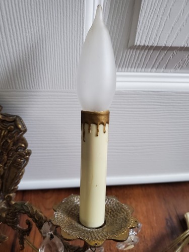 Antique Wall Sconce Brass Victorian Single Light Fixture With 2 Candelabras Plug - Picture 5 of 23