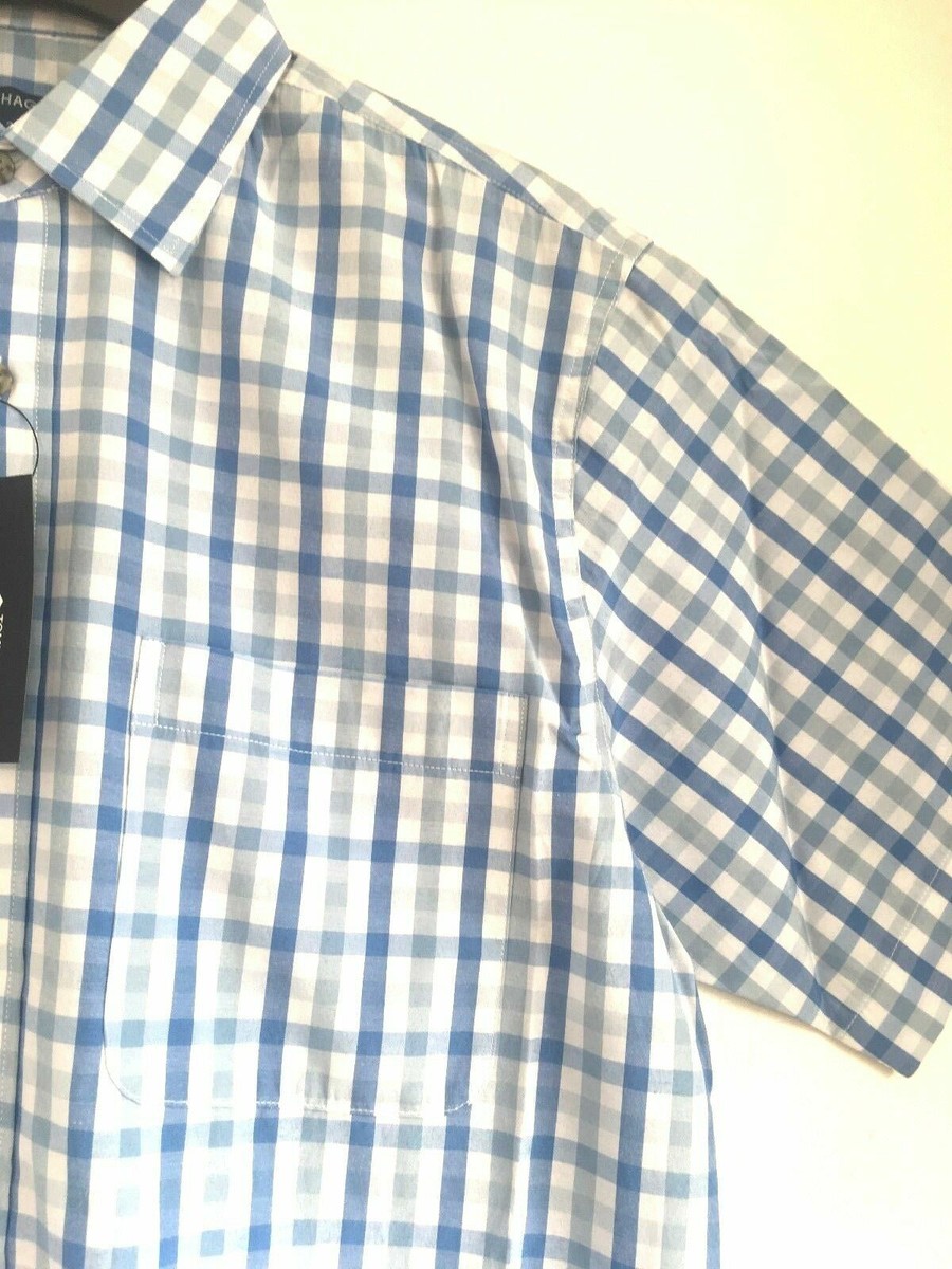 Men's Tom Hagan Check Shirts Short Sleeve Top Pocket