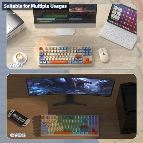 Teclado silencioso inalámbrico para juegos ZIYOULANG M87 modo dual TKL sensación mecánica - Imagen 9 de 13