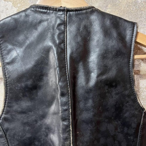 Vanson Punching Leather Jacket Vest Color Black Studs Star Size US36 Used - Picture 8 of 12
