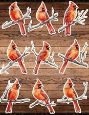 Northern Cardinal Bird Die Cut Vinyl Stickers Scrapbooking Laptop Waterbottle