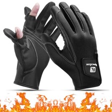Fishing Gloves Touchscreen 2 Cut Fingers Warm Gloves Cold Weather for Men Women