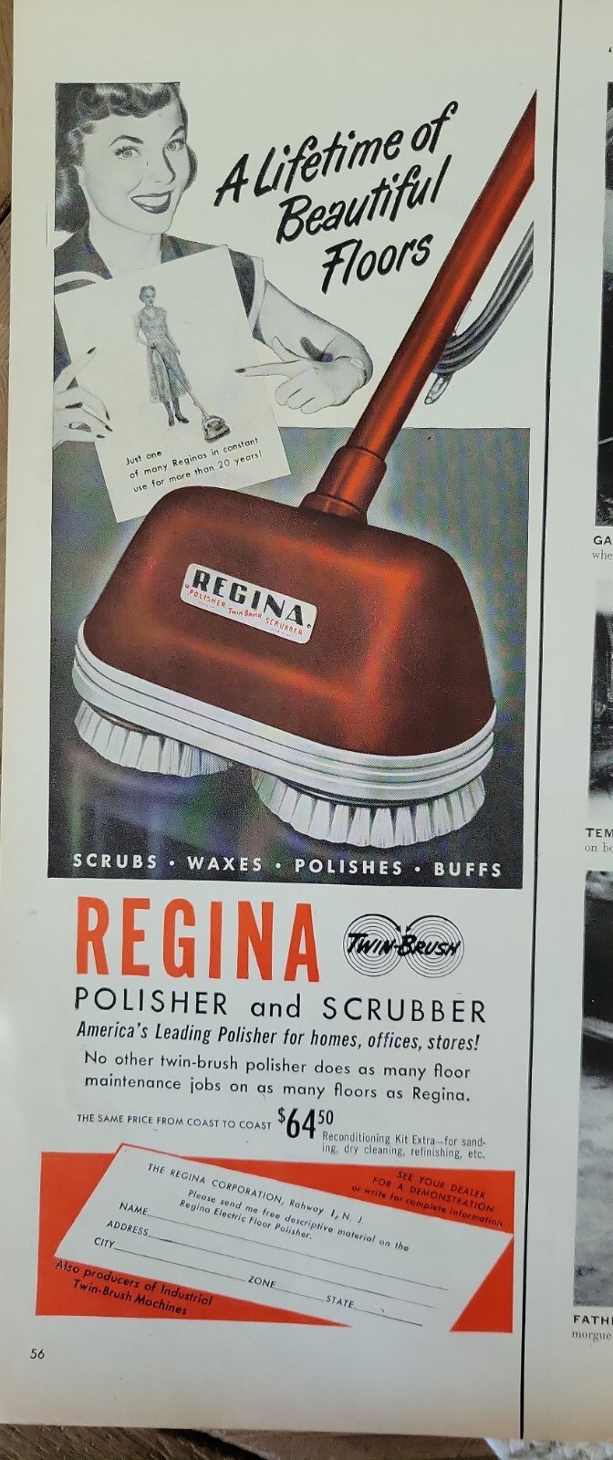 1951 Regina floor polisher scrubber waxes buffs vintage household ad eBay