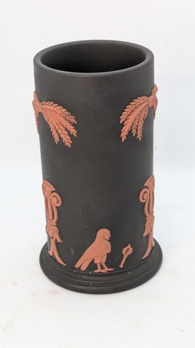 Ägyptische Vase Wedgwood Jasperware. Black & Terracotta 70er Jahre Vintage. 11,8 cm - Bild 4 von 10