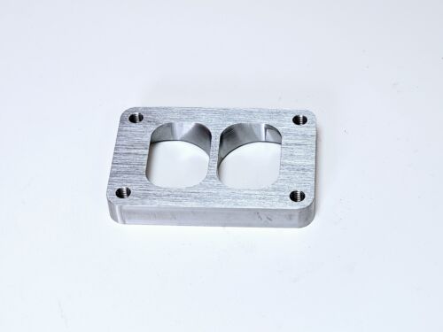 T6 Divided Collector to Twin Dual Recess 2.50" Inlet Turbo Flange S400 Borg 3/4 - Foto 3 di 3