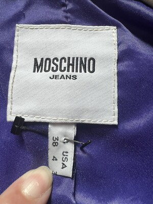 Moschino Jeans Animal Heart Print Zip Up Jacket Size 4. Rare