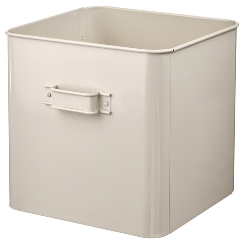 IKea PLOGFÅRA Aufbewahrungsbox aus Stahl - hellbeige Papier Organizer 35 x 33 x 32 cm