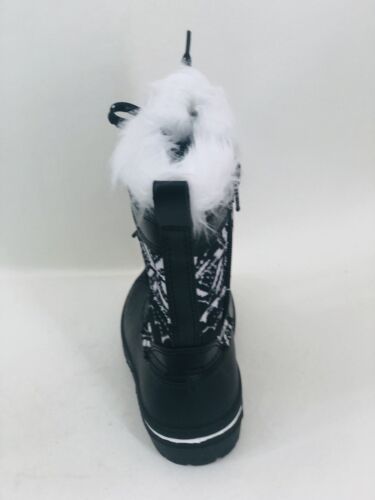 Toddler Girl Now Boots Size 7 Wonder Nation Black and White Faux Fur Trim Zip Up - Picture 9 of 9