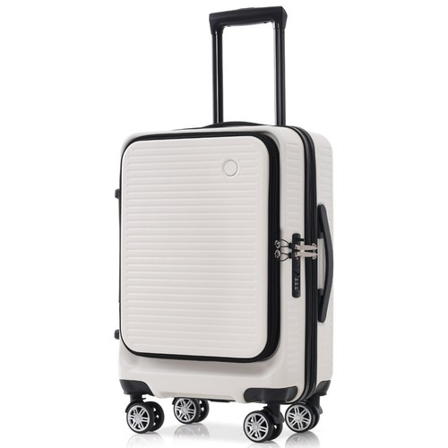 20" Lightweight Suitcase with Front Pocket and USB Port Portable Carrying Case - Picture 14 of 17