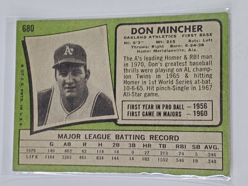 You Pick Your Cards 1971 Topps (305-727) Baseball Set Builder Card Selection (A) - Picture 509 of 529