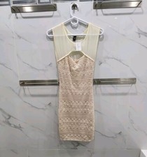 NWT White Lace Dress With Nude Underlay by Windsor Size Medium S