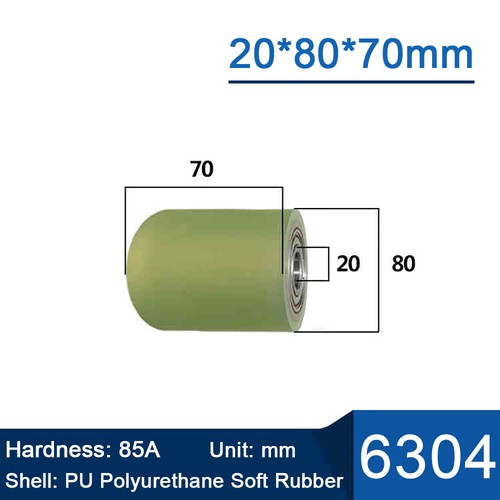 PU Polyurethane Iron Core Roller With Two Bearing Guiding Wheel Flat Belt Idler - Picture 133 of 158