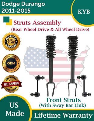 KYB OEM Front Struts With Sway Bar For 2011-2015 Dodge Durango 3.6L 5.7L 2WD/4X4