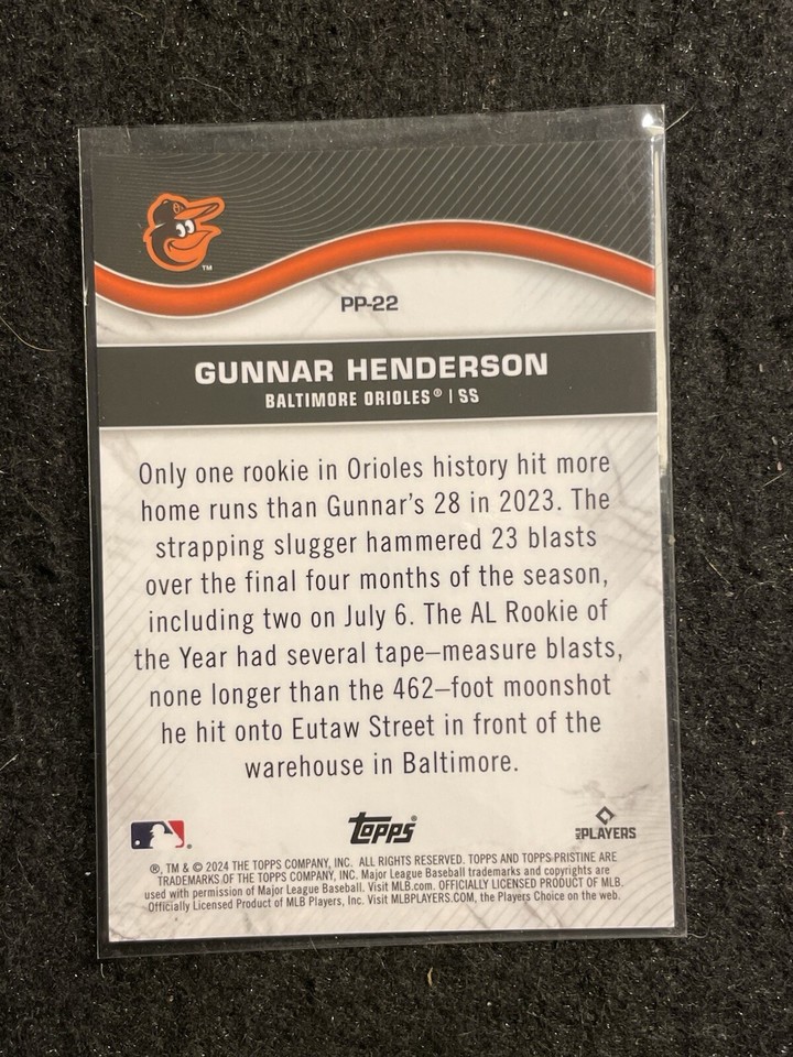2024 TOPPS PRISTINE GUNNAR HENDERSON PRISTINE PRODUCTION PP22 ORIOLES