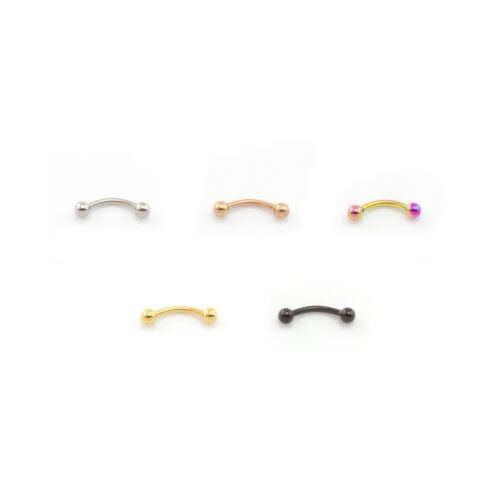Banana Bar Curved Barbell Eyebrow Navel Bridge Prince Albert Various Colours - Picture 2 of 23