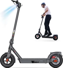 SISIGAD Electric Scooter Adults 10" Solid Tires with Dual Braking System and App