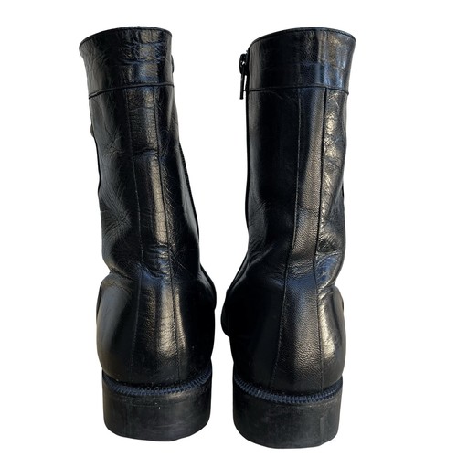 Alex Ferran Men’s 8 Black Patent Leather Boots Glossy Distressed León Mexico - Picture 7 of 14