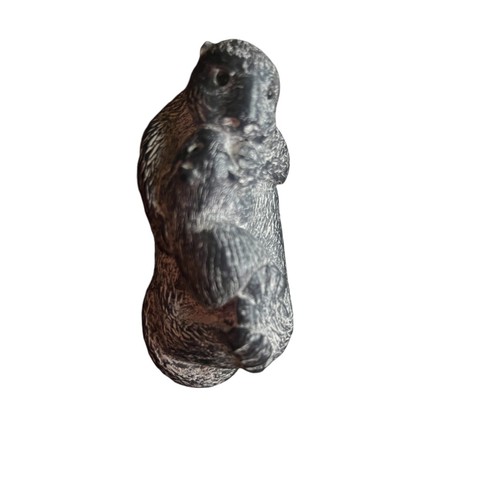 Der Wolf Skulpturen Ein Wolf Original Otter mit Baby Speckstein Figur WE Canada - Bild 11 von 15