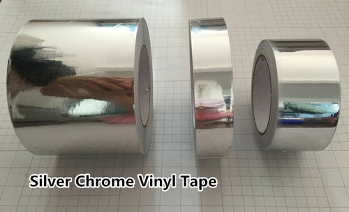 Glossy Mirror Chrome Silver Vinyl Foil Tape Car Wrap Sticker Film Self-adhesive - Picture 7 of 7