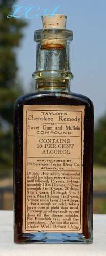 RARE antique CHEROKEE INDIAN REMEDY from ATLANTA Georgia EMBOSSED & LABELED - Picture 2 of 5