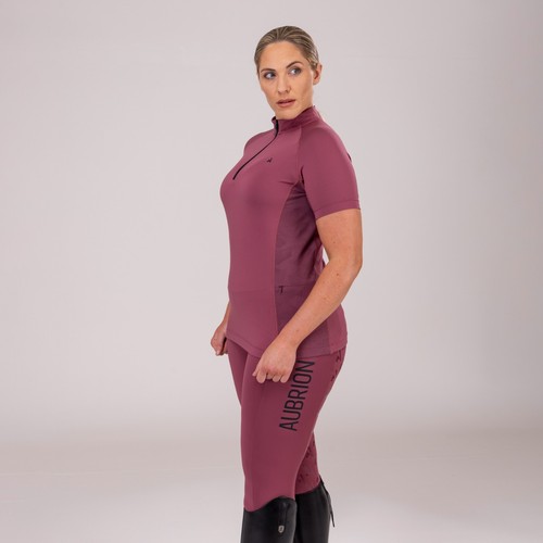 Shires Aubrion React Womens Short Sleeve Base Layers Mauve| Comfort Seams,UPF50+ - Picture 12 of 15