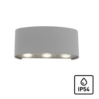 Led Wandlampe Up&Down IP54 Wandleuchte 3-Flammig Lichteffekt Warmweiß, Silber