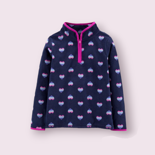 Oshkosh B'gosh Girls Rainbow hearts / Panda fleece pullover cozie Zip jacket NWT - Picture 2 of 5