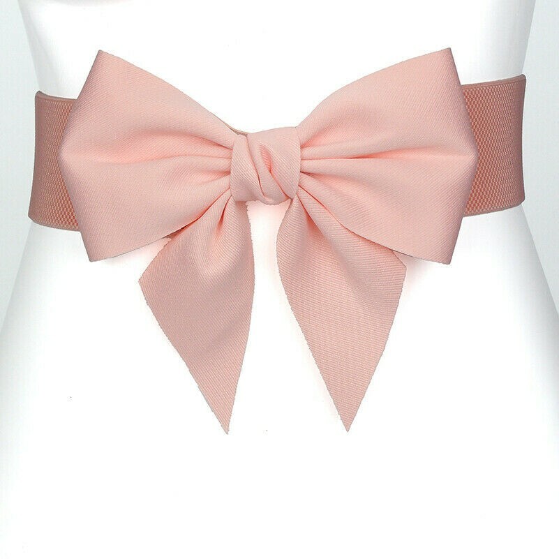 Women's Stretchy Bowknot Corset Waist Belt Wide Waistband Sash Tie Casual SPW-image