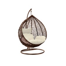 Rattan Swing Egg Chair Garden Hanging Indoor Outdoor Patio Hammock with Cushion