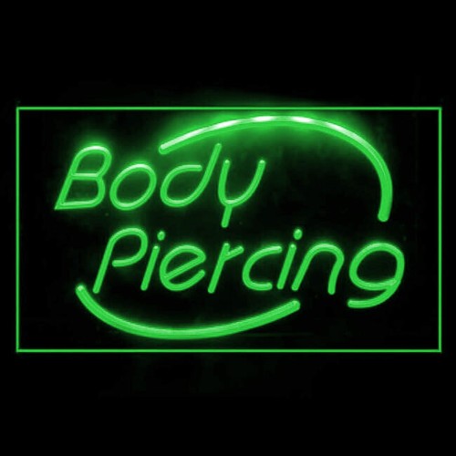 100018 Cuerpo Piercing Tienda de Tatuajes Estudio Pantalla Abierta Luz LED Letrero de Neón - Imagen 14 de 33