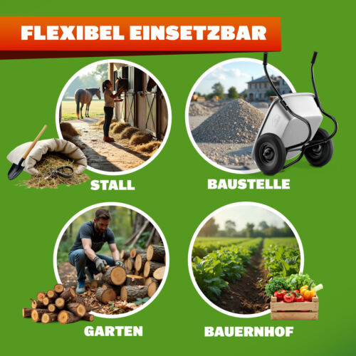 Gardebruk Schubkarre 2Rad 150kg Bauschubkarre 100L Transportkarre Gartenkarre - Bild 8 von 9